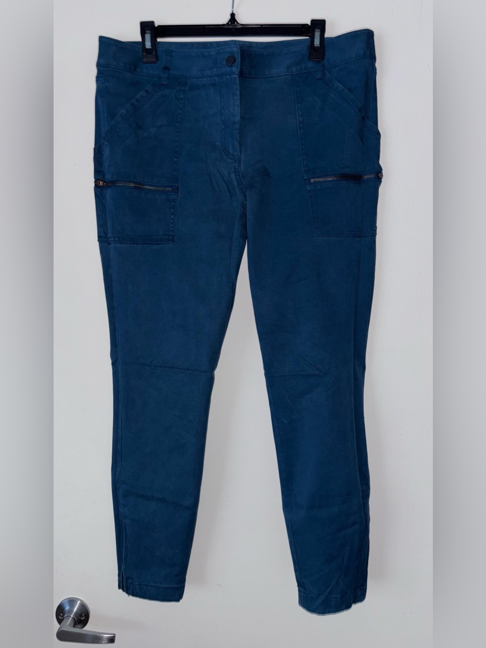 Loft Teal Blue Utility Skinny Stretch Pant Sz 14